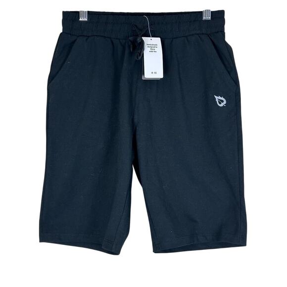 NWT Baleaf Athletic Shorts Womens XS Black Stretch Drawstring Bermuda Athleisure - Picture 3 of 7